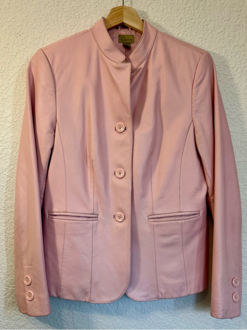 Caslon Genuine Soft Leather Jacket | Blush Pink | Luxe Spring Blazer | M - Picture 2 of 13
